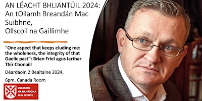 An Léacht Bhliantúil 2024 - An tOllamh Breandán Mac Suibhne primary image