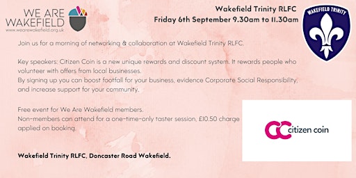 Hauptbild für We Are Wakefield First Friday Networking 6 Sept - Wakefield Trinity RLFC