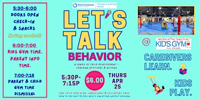 Imagem principal de Let's Talk Behavior - Caregivers Get Behavior Tips/Coaching While Kids Play