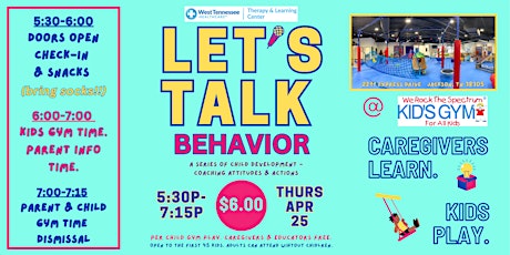 Let's Talk Behavior - Caregivers Get Behavior Tips/Coaching While Kids Play