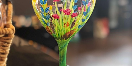 Hummingbird Garden Wine Glass - Paint and Sip by Classpop!™