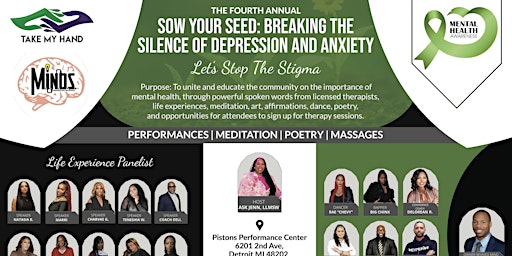 Primaire afbeelding van Sow Your Seed: Breaking The Silence of Anxiety & Depression