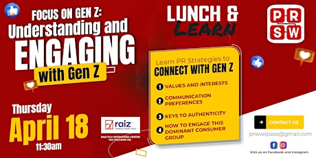 PRSW Lunch & Learn: Focus on Gen Z: Understanding & Engaging with this Demo