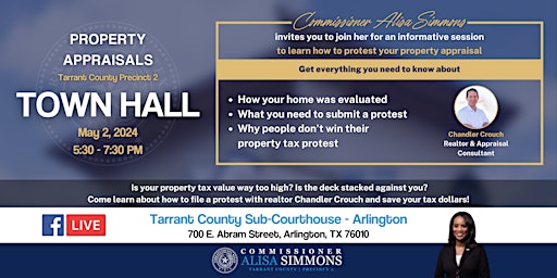 Primaire afbeelding van Tarrant County Precinct 2 Town Hall: Property Appraisals