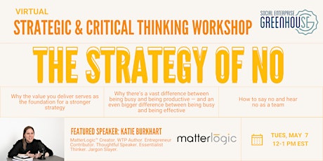 Imagen principal de The Strategy of No: Strategic and Critical Thinking Workshop