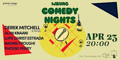 Primaire afbeelding van Patron’s Ijburg Comedy Nights (ENGLISH) - Derek & Friends - Cana - 23 April