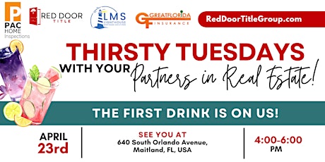 Thirsty Tuesdays with your Partners in Real Estate!