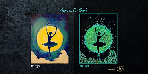 Primaire afbeelding van Sip and Paint (Glow in the Dark): Moon Ballerina (8pm Fri)