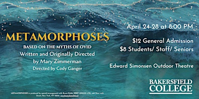 Image principale de METAMORPHOSES - Wednesday, 4/24 at 8:00 PM