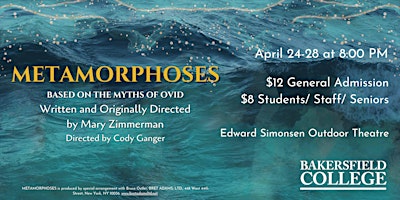METAMORPHOSES - Thursday, 4/25 at 8:00 PM primary image