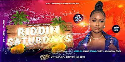 Image principale de Riddim Saturdays The Ultimate Caribbean Fete $5 flash sale now!!!