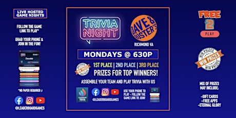 Trivia Night | Dave & Buster's - Richmond VA - MON 630p @LeaderboardGames