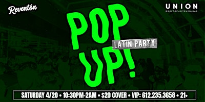 Primaire afbeelding van REVENTÓN: Pop-Up Latin Rooftop Party (4/20)
