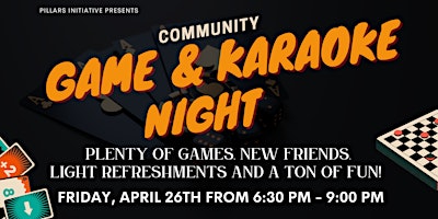 Primaire afbeelding van Community Game & Karaoke Night!