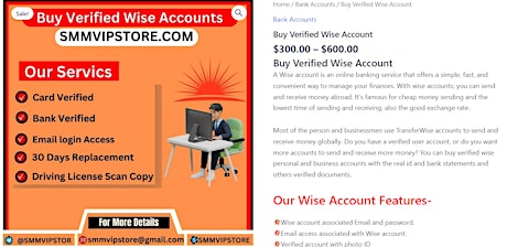 Best Place to Buy Verified Wise Accounts in Whole Online