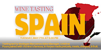 Spanish Wine Tasting ft. Bodegas Manzanos Wine with Special Guest Speaker! primary image