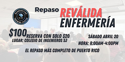 Imagem principal de REPASO DE REVÁLIDA DE ENFERMERÍA  Presencial y Virtual (SAN JUAN)