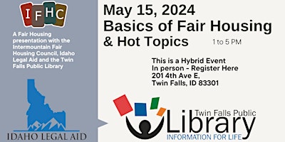 Fair Housing Basics and Hot Topics - Twin Falls Hybrid Event (In Person) primary image