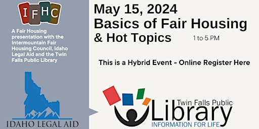 Hauptbild für Fair Housing & Hot Topics - Twin Falls Online registration