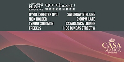 SAT JUN 8 -  SNE X GOODBEAT! WEEKENDER AFTER PARTY primary image