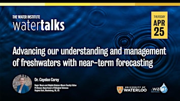 Imagem principal do evento WaterTalk: Advancing our understanding and management of freshwaters with..