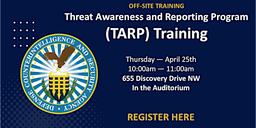 Primaire afbeelding van Threat Awareness and Reporting Program (TARP) Training