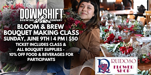 Primaire afbeelding van Bouquet Making Class at Downshift Brewing Company - Riverside