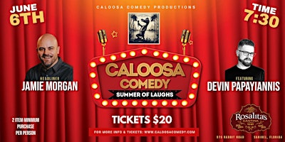 Imagem principal de Caloosa Comedy Night: Summer of Laughs with Headliner Jamie Morgan