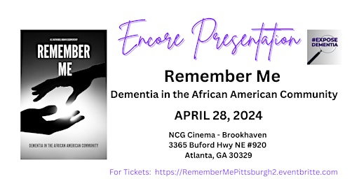 Primaire afbeelding van Remember Me - Dementia Documentary - Atlanta Encore