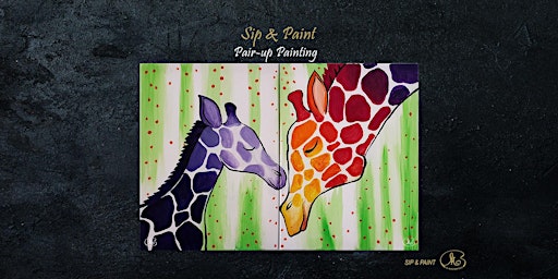 Primaire afbeelding van Sip and Paint (Pair-Up Painting) : Lovely Giraffes (2pm Sat)