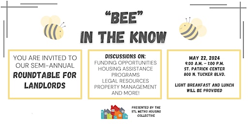 Imagem principal de "Bee" in the Know - Landlord and Non-Profit Partnership Meeting