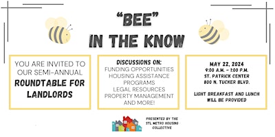 "Bee" in the Know - Landlord and Non-Profit Partnership Meeting primary image