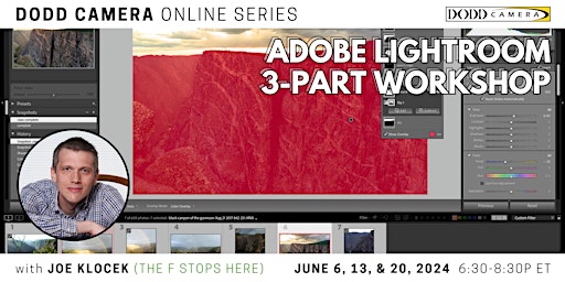 Primaire afbeelding van Adobe Lightroom 3-Part Workshop - An online seminar by Joe Klocek
