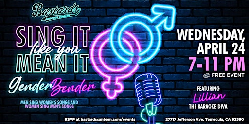 Hauptbild für Karaoke Night with Lillian The Karaoke Diva: Gender Bender