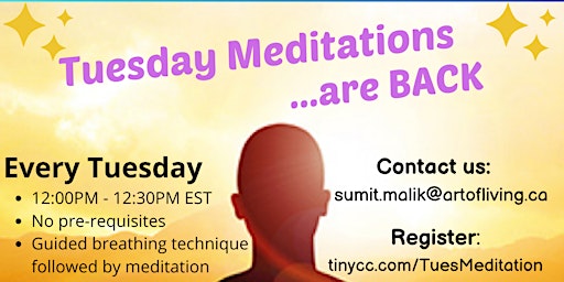 Imagem principal de Noon Meditations on Tuesdays (Online)