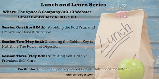 Image principale de Lunch and Learn with Kathleen Bulger RHN