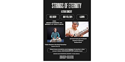 STRINGS OF ETERNITY - A Sitar Concert primary image