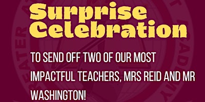 Primaire afbeelding van Mrs. Reid and Mr. Washington Send Off Event