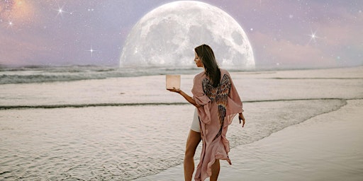Immagine principale di Pink Full Moon: Beach Sunset Reiki Sound Bath 