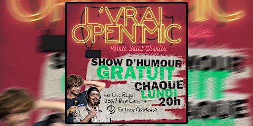 STAND UP COMÉDIE - Spectacle d'humour Open Mic [VRAIOPENMIC.COM] primary image