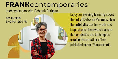 Imagem principal do evento Frank Contemporaries: In Conversation with Deborah Perlman