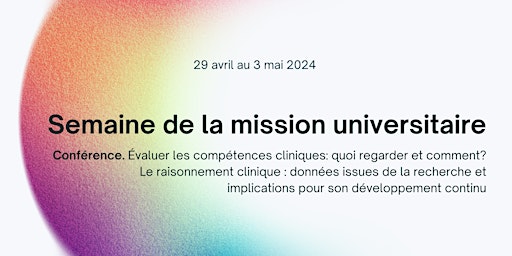 Primaire afbeelding van Conférences sur les compétences et le raisonnement clinique