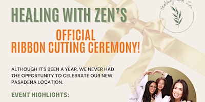 Healing with Zen's Ribbon Cutting Event primary image