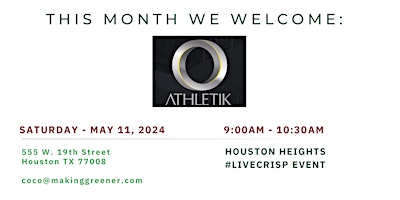 Primaire afbeelding van ATHLETIK + CRISP & GREEN | HOUSTON, TX