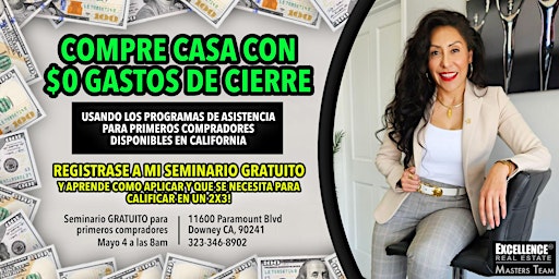 Imagem principal do evento Seminario GRATUITO Para Primeros Compradores de $0 Gastos De Cierre