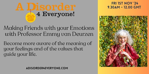 Making friends with your emotions  with Prof Emmy van Deurzen primary image