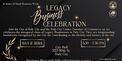 Legacy Business Celebration Mixer - May 2nd, 5:30-7:30pm primary image