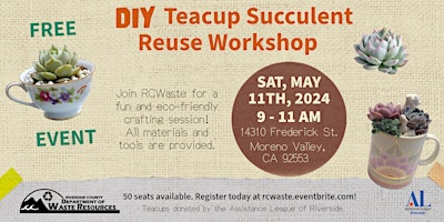 Imagen principal de DIY Teacup Succulent (FREE Reuse Workshop)