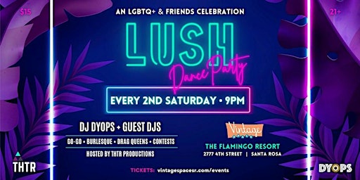 Imagem principal do evento LUSH (a monthly LGBTQ+ & friends dance party)