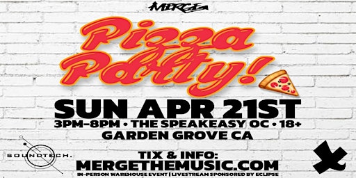 Primaire afbeelding van MERGE PIZZA PARTY! (18+)